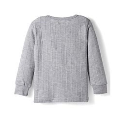 Babyhug Knit Full Sleeves Solid Color Thermal Vests Pack of 2 - Grey
