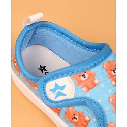 Cute Walk by Babyhug Velcro Closure Casual Shoes with Bear Print - Blue