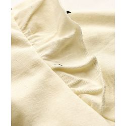 Babyhug 100% Cotton Knit Full Sleeves Top with Star Foil Print & Frill Detailing - Off White