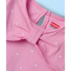 Babyhug 100% Cotton Knit Full Sleeves Top with Polka Dot Print - Pink