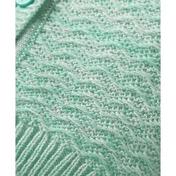 Babyhug Knit Full Sleeves Solid Color Front Open Sweater Set with Cap & Booties - Sea Green
