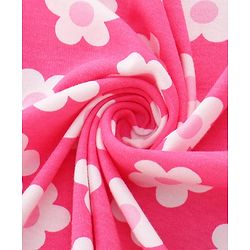 Babyhug Cotton Interlock Knit Hooded Wrapper with Floral Print L 76 x B 71.5 cm - Pink