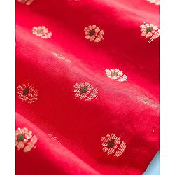 Babyhug Brocade Woven Full Sleeves Kurta Pajama Set with Floral Motif Print - Red