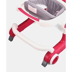 Babyhug 2 in 1 Walker with Height Adjustment & Detachable Toy Bar with Lights & Music | Musical Activity Tray| Soft Cushion Seat| Speed Control| Push Walker| Wheel Lock| Anti-fall Protection - Red