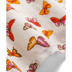 Babyhug Cambric Woven Full Sleeves Kurta Dhoti Set Butterfly Print - White