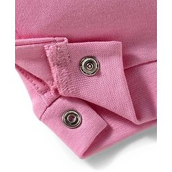 Babyhug 100% Cotton Knit Full Sleeves Bunny Embroidered Romper With Hairband & Booties - Pink