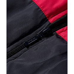 Babyhug Woven Full Sleeves Hooded Padded Jacket With Brooklyn Patch & Detachable Hood - Red & Navy Blue