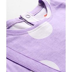 Babyhug Single Jersey Knit Full Sleeves Top and Leggings with Polka Dots & Cat Patch Print - Lavender