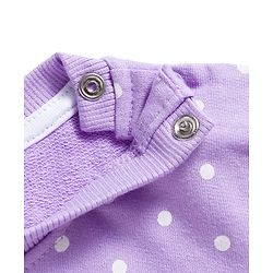 Babyhug Cotton Knit Full Sleeves Co-ords Night Suit With Polka Dot Print - Lavender