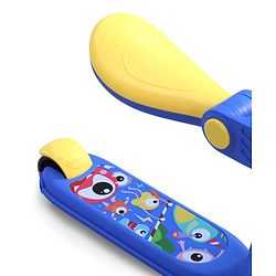 Babyhug Leo 2 in 1 Kids 3 Wheel Kick Scooter with Foldable Seat with LED - Blue| 3 Level Adjustable Handle| Foldable Design| Toy for 3 to 12 Yrs Boys & Girls| Sport Gift| Physical Activity| Wide Deck