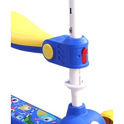 Babyhug Leo 2 in 1 Kids 3 Wheel Kick Scooter with Foldable Seat with LED - Blue| 3 Level Adjustable Handle| Foldable Design| Toy for 3 to 12 Yrs Boys & Girls| Sport Gift| Physical Activity| Wide Deck