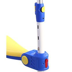 Babyhug Leo 2 in 1 Kids 3 Wheel Kick Scooter with Foldable Seat with LED - Blue| 3 Level Adjustable Handle| Foldable Design| Toy for 3 to 12 Yrs Boys & Girls| Sport Gift| Physical Activity| Wide Deck