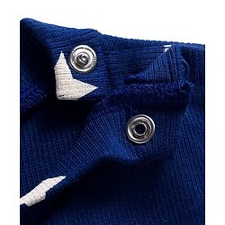 Babyhug Cotton Knit Full Sleeves Co-ords Night Suit With Star Print - Navy Blue