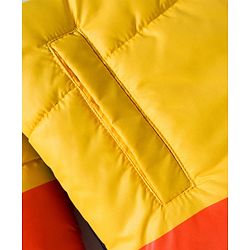 Babyhug Woven Full Sleeves Hooded Padded Jacket with Color Block - Multicolor