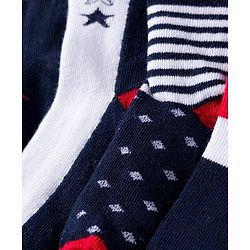 Cute Walk by Babyhug Knit Anti Bacterial Ankle Length Socks With Stripes & Star Design Pack of 5 - Multicolor