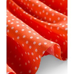 Babyhug Cotton Woven With Full Sleeves Front Open Frock & Sling With Polka Dot - Orange