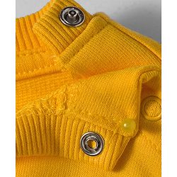 Babyhug Knit Premium Light Gauge Terry Full Sleeves Top and Jogger Set with Sunshine Forever Text Print - Yellow