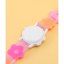 Babyhug Free Size Analog Watch with Floral Print - Purple & Pink