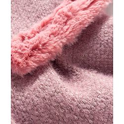 Babyhug Woven Full Sleeves Cape Style Solid Overcoat With Fur Collar - Purple