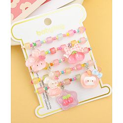Babyhug Free Size Bracelets & Bangles With Fruit & Animal Applique Pack of 5 - Multicolor