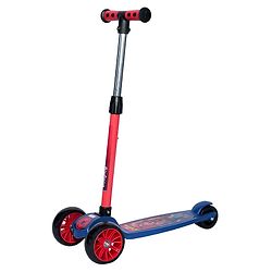 Babyhug Marvel Spider Man Kids 3 Wheel Scooter with Attractive Led Wheels|Compact Fold| Lean-to-Steer| Gifting Option| Physical Activity - Red & Blue