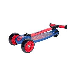 Babyhug Marvel Spider Man Kids 3 Wheel Scooter with Attractive Led Wheels|Compact Fold| Lean-to-Steer| Gifting Option| Physical Activity - Red & Blue