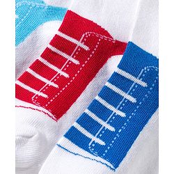 Cute Walk by Babyhug Knit Ankle Length Anti Bacterial Socks With Shoe Design Pack of 3 - Multicolor