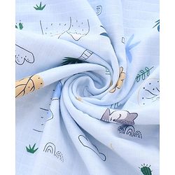 Babyhug Reversible Muslin Baby Blanket with Bubble Fabric Bear Bee Print - Green| New Born & Toddler Gifting| Machine Washable| Baby Safe| Travel Friendly| 0 - 12 Months