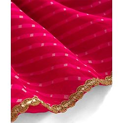 Babyhug Georgette Woven Three Fourth Sleeves Kurta Gharara & Dupatta Set With Sequin Detailing - Fuschia