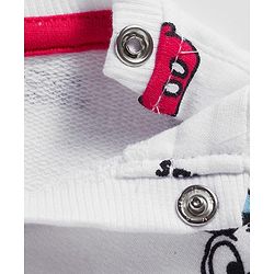 Babyhug Disney Terry Knit Full Sleeves Sweatshirt and Track Pant Set with Mickey Mouse Graphic - White & Red