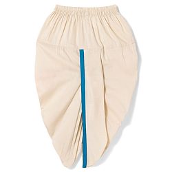 Babyhug Brocade Woven Full Sleeves Kurta Dhoti Set with Floral Foil Print - Royal Blue & White