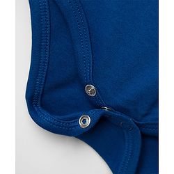Babyhug 100% Cotton Interlock Knit Full Sleeves Onesie with Bear Print - Navy Blue