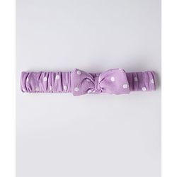 Babyhug 100% Cotton Interlock Knit Full Sleeves Front Open Romper with Hairband & Polka Dot & Floral Patch - Purple