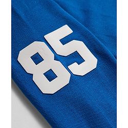 Babyhug 100% Cotton Knit Full Sleeves Cut & Sew Polo Collar T-Shirt with NYC Text Print - Blue White & Green