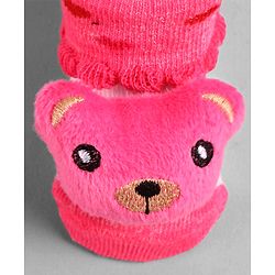 Cute Walk by Babyhug Socks with Bear Applique - Pink