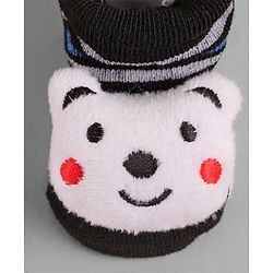 Cute Walk by Babyhug Socks with Bear Applique - Black