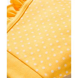 Babyhug 100% Cotton Interlock Knit Caps With Polka Dots & Floral Print Pack Of 2 - Diameter 17 cm