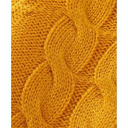 Babyhug Knit Full Sleeves Hooded Front Open Sweater with Cable Knit Design & Ear Applique - Mustard