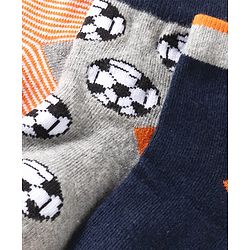 Cute Walk by Babyhug Knit Ankle Length Anti Bacterial Socks with Stripes & Ball Design Pack of 3 - Multicolor