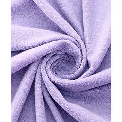 Babyhug Cotton Knit Hooded Wrapper With Ear Applique L 82 x B 77 cm - Lavender