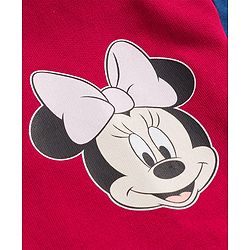 Babyhug Disney Terry Knit Full Sleeves Sweatshirt and Track Pant Set with Minnie Mouse Graphic - Maroon