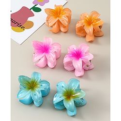 Babyhug Hair Clips Floral Shaped Pack of 6 - Multicolor