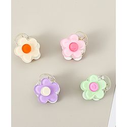 Babyhug Hair Clips Floral Shaped Pack of 4 - Multicolor