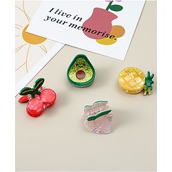 Babyhug Hair Clips Fruit Shaped Pack of 4 - Multicolor