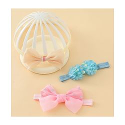 Babyhug Headbands With Floral & Bow Applique Pack of 3 - Multicolor