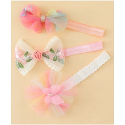 Babyhug Headbands with Bow Applique Pack of 3 - Multicolor