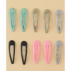 Babyhug Snap Clips with Floral & Butterfly Applique Pack of 10 - Multicolor