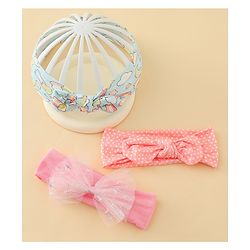 Babyhug Headbands With Bow Applique Pack of 3 - Multicolor