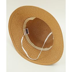 Babyhug Straw Hat With Teddy Bear Applique Beige - Diameter 16 cm