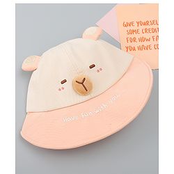 Babyhug Baseball Cap with Ear Applique & Embroidery Pink - Diameter 16 cm